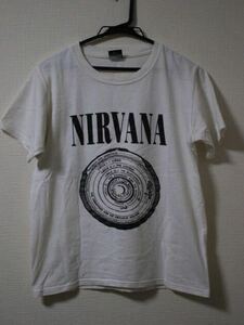  T-shirt NIRVANA white band old clothes niruva-na lock 