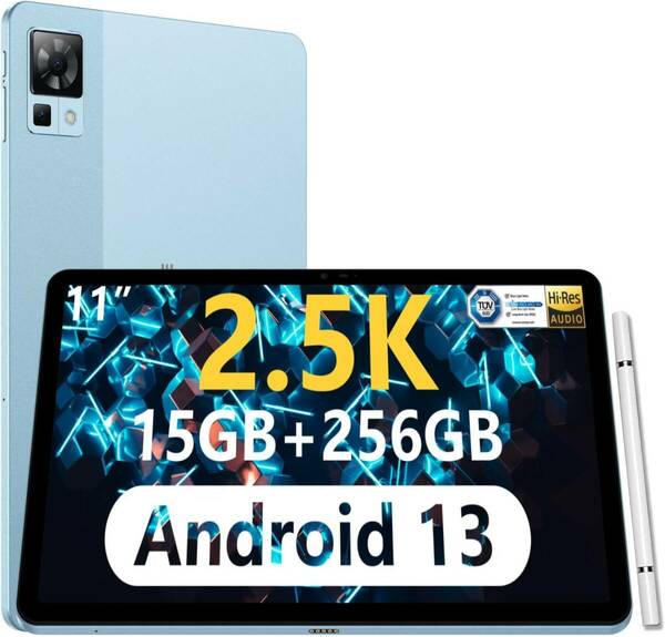 DOOGEE T30 Pro タブレット ブルー 11インチ/Android13/G99/15GB+256GB/1600x2560/8580mAh/4G LTE/Widevine L1/ハイレゾ Antutu39万 保証