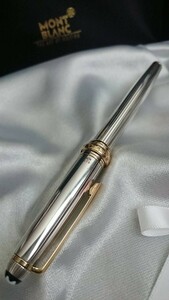  ultimate rare beautiful goods MONTBLANC Montblanc fountain pen wedding pen sleigh tail sterling silver pen .18 gold 18 pure gold cap ring attaching 