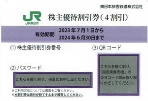 JR東日本株主優待券 40％割引 4枚 即決 送料無料