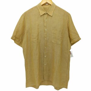 ERMENEGILDO ZEGNA(エルメネジルドゼニア) ストライプ柄 半袖リネンシャツ ボックスシルエ 中古 古着 0725