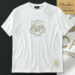 新品 チュウベイ 2023年 自転車 プリント 半袖 Tシャツ M 白 【CH1432068_7】 春夏 メンズ CHUBEI カットソー 丸首 クルーネック サマー