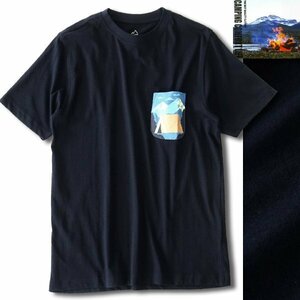 新品 キャンピングコンフォートライフ 春夏 アウトドア プリント ポケット Tシャツ L 紺【PW9M-T113_NA】 CAMPING COMFORT LIFE 半袖