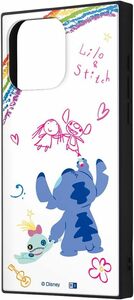 イングレム iPhone 15 Pro Max ケース ディズニー ハイブリッドケース KAKU リロ＆スティッチ/落書き