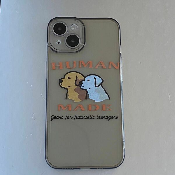 Human Made iPhone14 TPU クリア　ケース　ドッグ　犬　グレー　