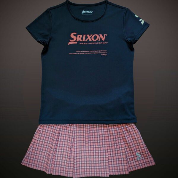 SRIXON スリクソン テニスウェア 上下セットアップ Mサイズ 美品 黒ピンク