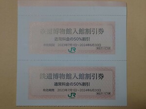 鉄道博物館　入館割引券　2枚　JR東日本株主優待　2024/6/30まで