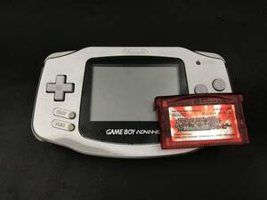 0603-03*GBA Game Boy Advance body AGB-001 silver, Pocket Monster ruby soft cassette electrification * operation not yet verification Junk 