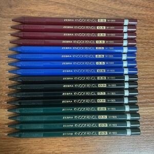 新品 廃盤 ゼブラ ノックペンシル M-1300 シャーペン 16本セット　zebra knock pencil 0.5 青　赤　黒　緑　セット