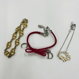 R005-5050 ■★ Christian Dior クリスチャン・ディオール ブレスレット 3点 ピンク ゴールド CD金具 リボン型 レディース アクセサリー ②