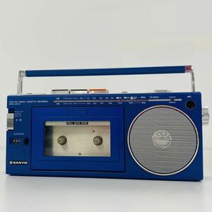 R080-Z14-374 SANYO Sanyo Sanyo cassette recorder MR-SS1 made in Japan blue audio equipment radio-cassette radio Showa Retro blue portable 