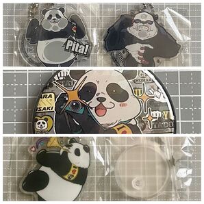 呪術廻戦 パンダ アクキー 缶バッジ デコラPIC 4点