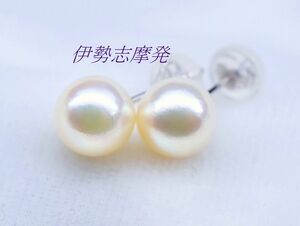 * Ise city .. departure * super rare! WG made [ White Butterfly 6,95.. most small size ] south . natural pearl beautiful color. earrings /12