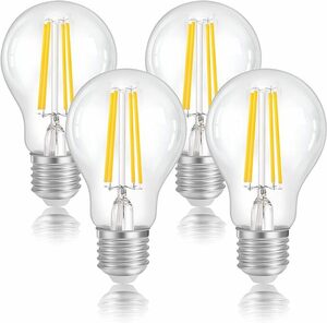 led電球 e26 電球色 40w形相当 フィラメント 4w 2700K 450lm エジソン電球 クリアタイプ ４個セット
