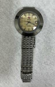 ＃21749　ラドー RADO ダイヤスター DIASTAR 自動巻き メンズ腕時計 シルバー文字盤 デイト ラウンド 純正ベルト 3針 稼働品