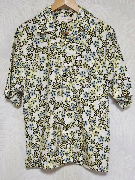 【送料無料】 MARNI ユニクロ×マルニ 花柄 オーバーサイズオープンカラーシャツ Sサイズ 半袖