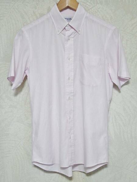 【送料無料】 メーカーズシャツ鎌倉 新疆綿 ボタンダウン 半袖ドレスシャツ Sサイズ ピンク 日本製