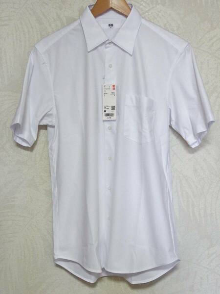 【タグ付き新品】 ユニクロ ドライノンアイロンジャージーシャツ（半袖） Mサイズ ホワイト 【送料無料】