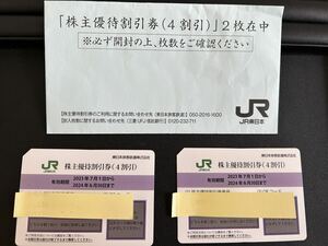 JR東日本 株主優待割引券(4割引き) 割引券　JR 優待券　交通券　　2枚