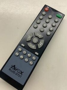 【ｂwy-2-041】 赤外線発信OK　AVOX アヴォックス JJO-270T [7V型 ポータブル液晶テレビ ワンセグチューナー内蔵]用リモコン