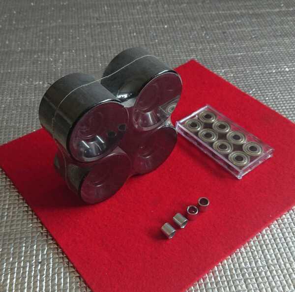 激安<税送料878円込み>WOODY PRES:ブラック 61x45mm グリップ度の高い皮むきタイプ ベアリングA‐7+スペ付 ストック買いにも! f