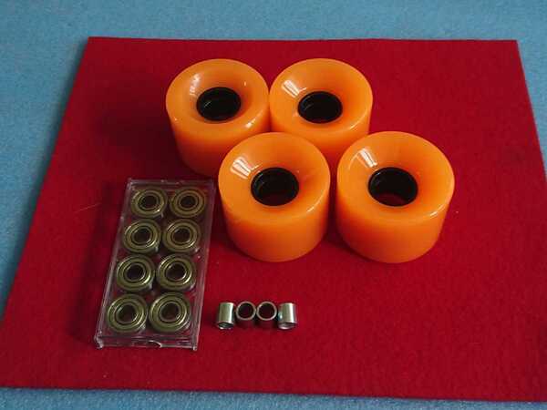 選べるウイール6色 激安 大放出!<税送料820円込み>純正WOODY PRES: 61x45mm オレンジ ベアリングA‐7+スペーサー4個付き! x
