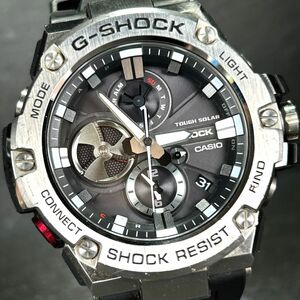 美品 CASIO カシオ G-SHOCK ジーショック G-STEEL ジースチール GST-B100-1A 腕時計 タフソーラー アナログ モバイルリンク Bluetooth