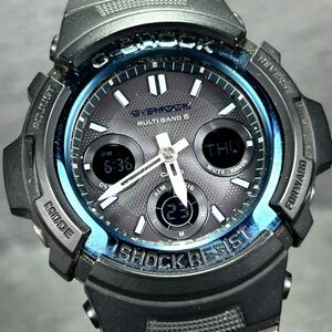 CASIO カシオ G-SHOCK ジーショック AWG-M100A-1A 腕時計 タフソーラー 電波ソーラー アナデジ ブルー×ブラック 多機能 動作確認済み