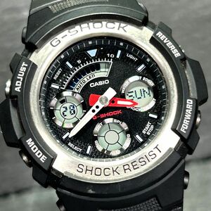 CASIO カシオ G-SHOCK ジーショック AW-590-1A 腕時計 クオーツ アナデジ 多機能 ブラック メンズ ステンレス 新品電池交換済み 動作確認済