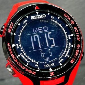 希少 SEIKO セイコー PROSPEX プロスペックス ALPINIST アルピニスト SBEL007 腕時計 ソーラー デジタル 多機能 レッド メンズ 動作確認済