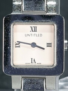 箱付き UNTITLED アンタイトル UT-8023 アナログ クォーツ 腕時計 スモールサイズ ピンク文字盤 メタルベルト ステンレス 新品電池交換済み