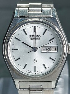 超美品 SEIKO セイコー 2626-0010 亀戸製 アナログ クォーツ 腕時計 スモールサイズ シルバー デイデイト メタルベルト 新品電池交換済み