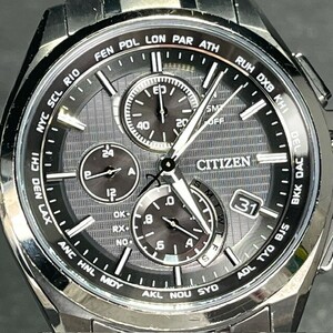 CITIZEN ATTESA Citizen Atessa AT8040-57E Eko-Drive Eco-Drive wristwatch solar radio wave titanium chronograph black analogue 