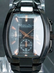 Salvatore Marra サルバトーレマーラ SM-11138 メンズ アナログ クォーツ 腕時計 ブラック ピンクゴールド印字 クロノグラフ 電池交換済み