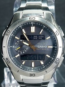 美品 CASIO カシオ WAVE CEPTOR ウェーブセプター マルチバンド6 M650D-1A2 デジアナ 電波ソーラー 腕時計 メタルベルト 動作確認済み