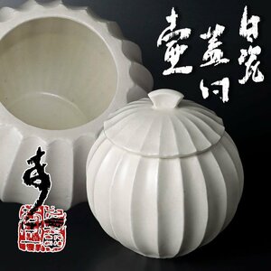 [ old beautiful taste ] island rice field . one white porcelain cover attaching "hu" pot tea utensils guarantee goods AHo7