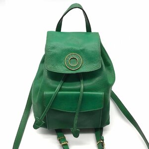 1円 CELINE セリーヌ リュック バックパック レザー グリーン サークルロゴ 巾着 マグネット k2174