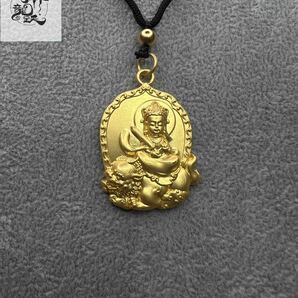 美しいベトナム砂金 ミニ 文殊菩 ネックレス