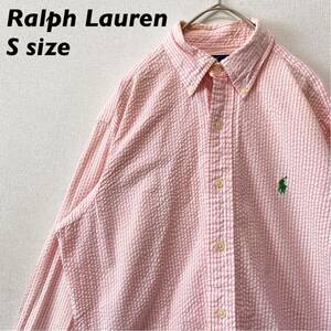 ラルフローレン　長袖シャツ　ボタンダウン　ストライプ　カラーポニー　男女兼用　Sサイズ　ユニセックス　BDシャツ　Ralph Lauen
