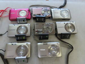 ♪ジャンク　Nikon CoolPix×8個　S3500/S620/A300/S3000/S510/S570/S3100×2　　①