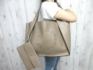  ultimate beautiful goods as good as new STELLA McCARTNEY Stella McCartney Stella Logo tote bag shoulder bag bag eko leather light brown group A4 possible 72233