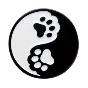 ゴルフマーカー 肉球の太極図（タオマーク） 犬と猫の手足 かわいいボールマーカー（土台・クリップ無し） 鉄製