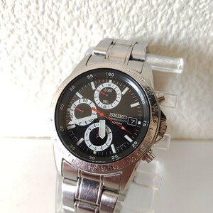 腕時計 SEIKO セイコー クロノグラフ デイト クォーツ 黒文字盤 メンズアナログ 