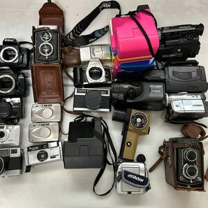 1円~フィルムカメラビデオカメラまとめ CASIO MINOLTA FUJI Nikon Victor Polaroid Canon SONY ELMOFLEX など(ジャンク品 動作未確認 HM)