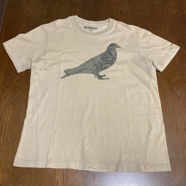 鳥 Tシャツ シルエット STAPLE カーキ アースカラー ベージュ