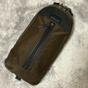 COACH コーチ ショルダーバック ボディバッグ ヘリテージ バイカラー ナイロン×レザー F70559 肩かけ メンズ