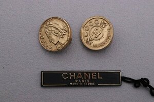 [ used beautiful goods ]CHANEL Vintage Chanel 03P coin design COCO earrings accessory antique Gold box attaching [..]1 jpy ~