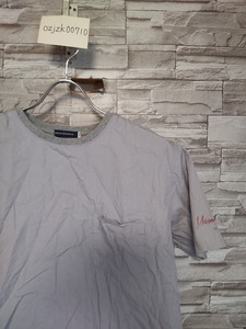 men's G983 アーバンリサーチ URBAN RESEARCH 異素材 切り替え 半袖ポケットTシャツ 38 ライトグレー カットソー