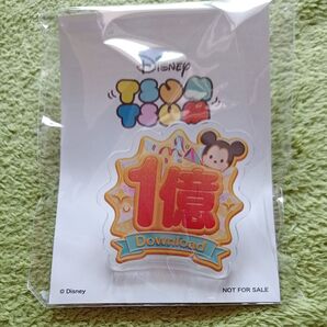 ディズニーツムツム 非売品 ピンバッチ & ステッカー 1億ダウンロード記念