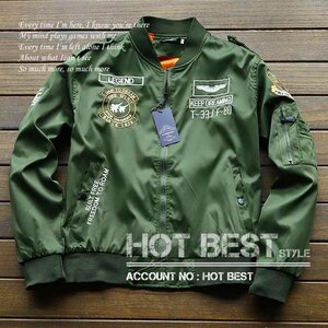  new goods #G.GABRIEL complete sale men's thin high class badge gorgeous embroidery CWU 45P military US flight jacket MA-1 light weight /2XL /3190